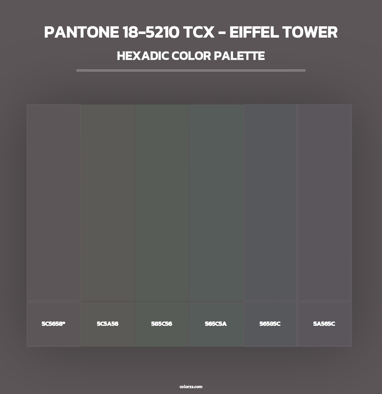 PANTONE 18-5210 TCX - Eiffel Tower - Hexadic Color Palette