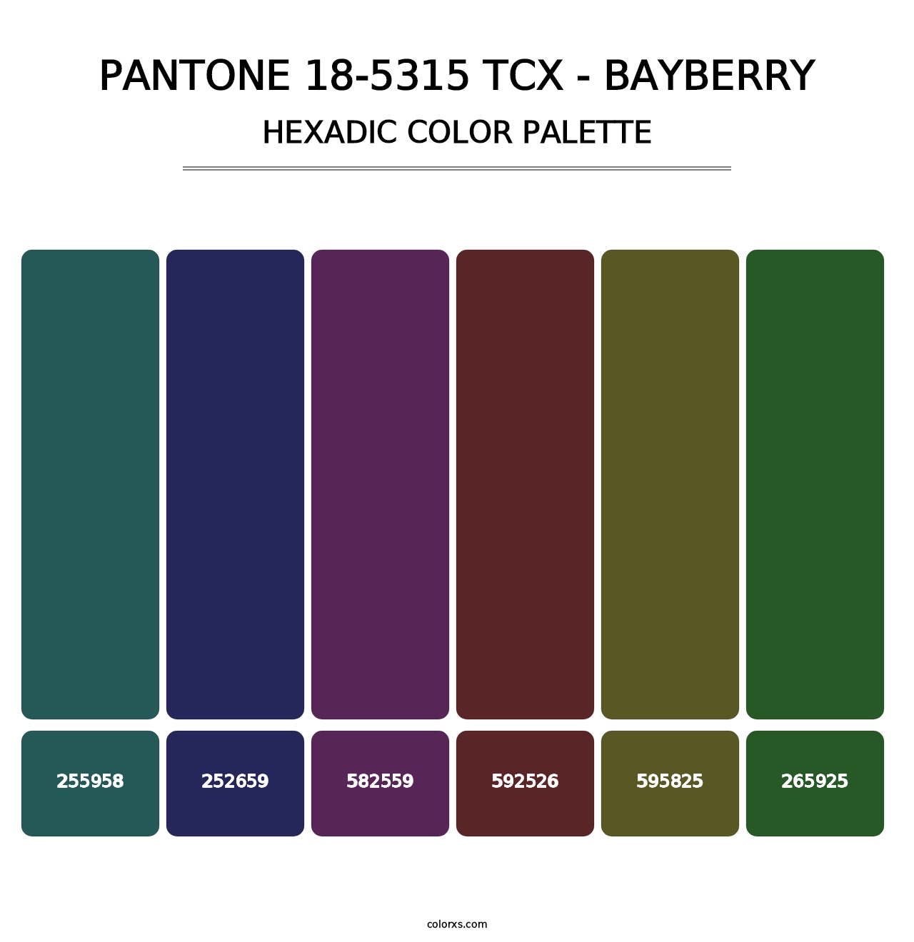PANTONE 18-5315 TCX - Bayberry - Hexadic Color Palette