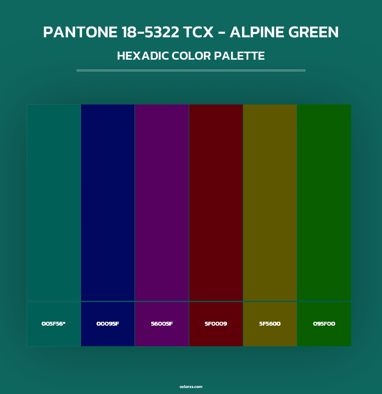PANTONE 18-5322 TCX - Alpine Green - Hexadic Color Palette