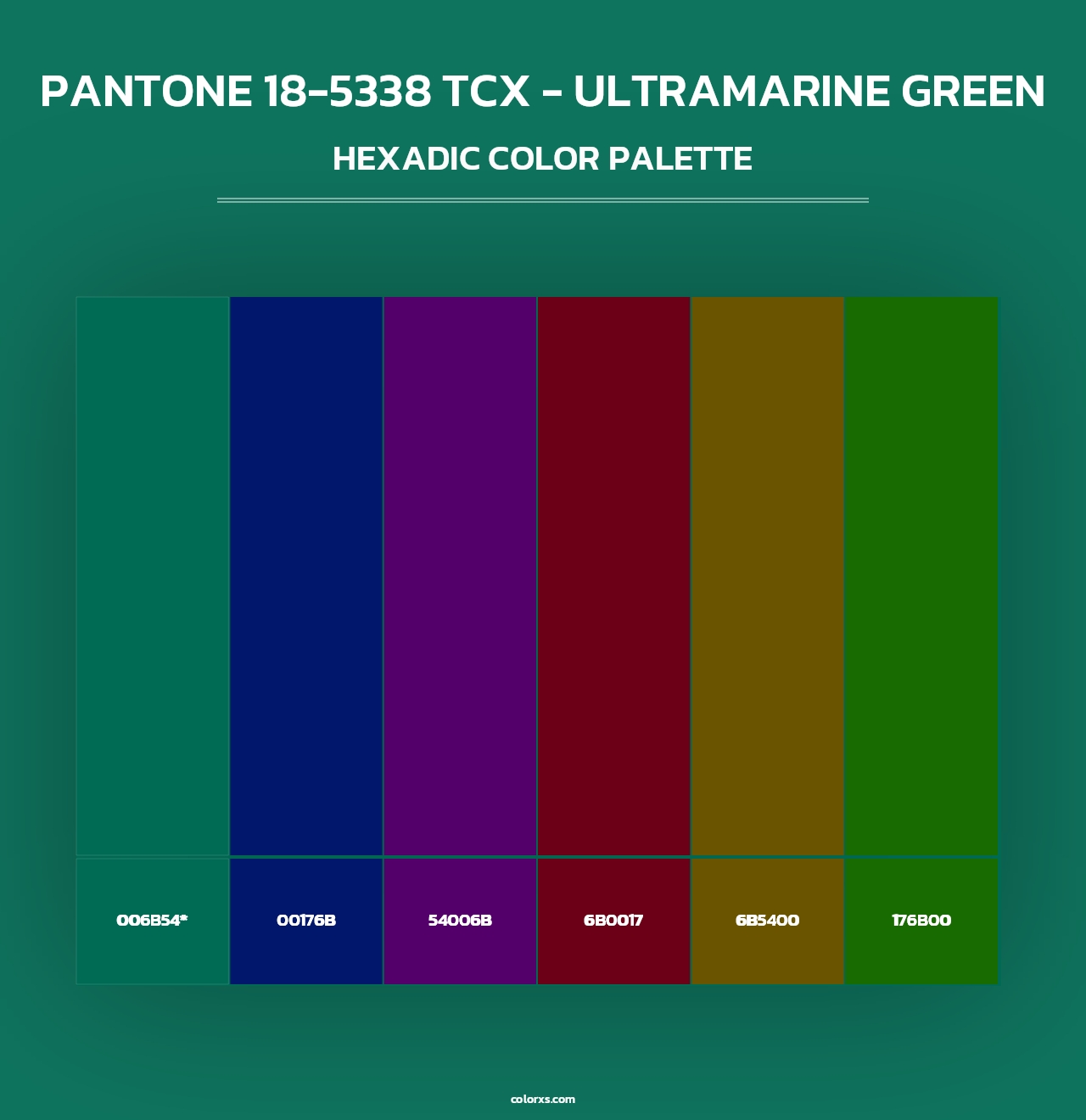 PANTONE 18-5338 TCX - Ultramarine Green - Hexadic Color Palette