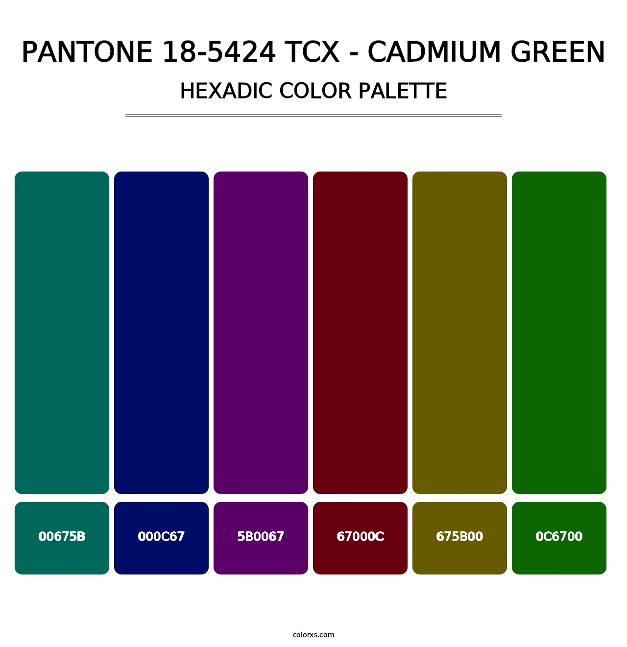 PANTONE 18-5424 TCX - Cadmium Green - Hexadic Color Palette