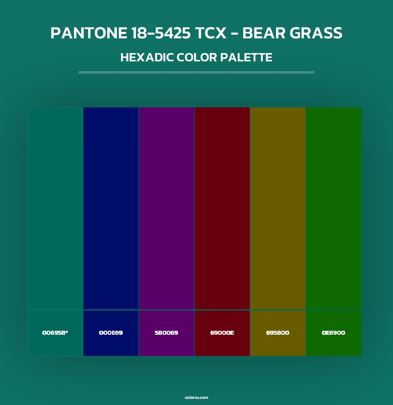 PANTONE 18-5425 TCX - Bear Grass - Hexadic Color Palette