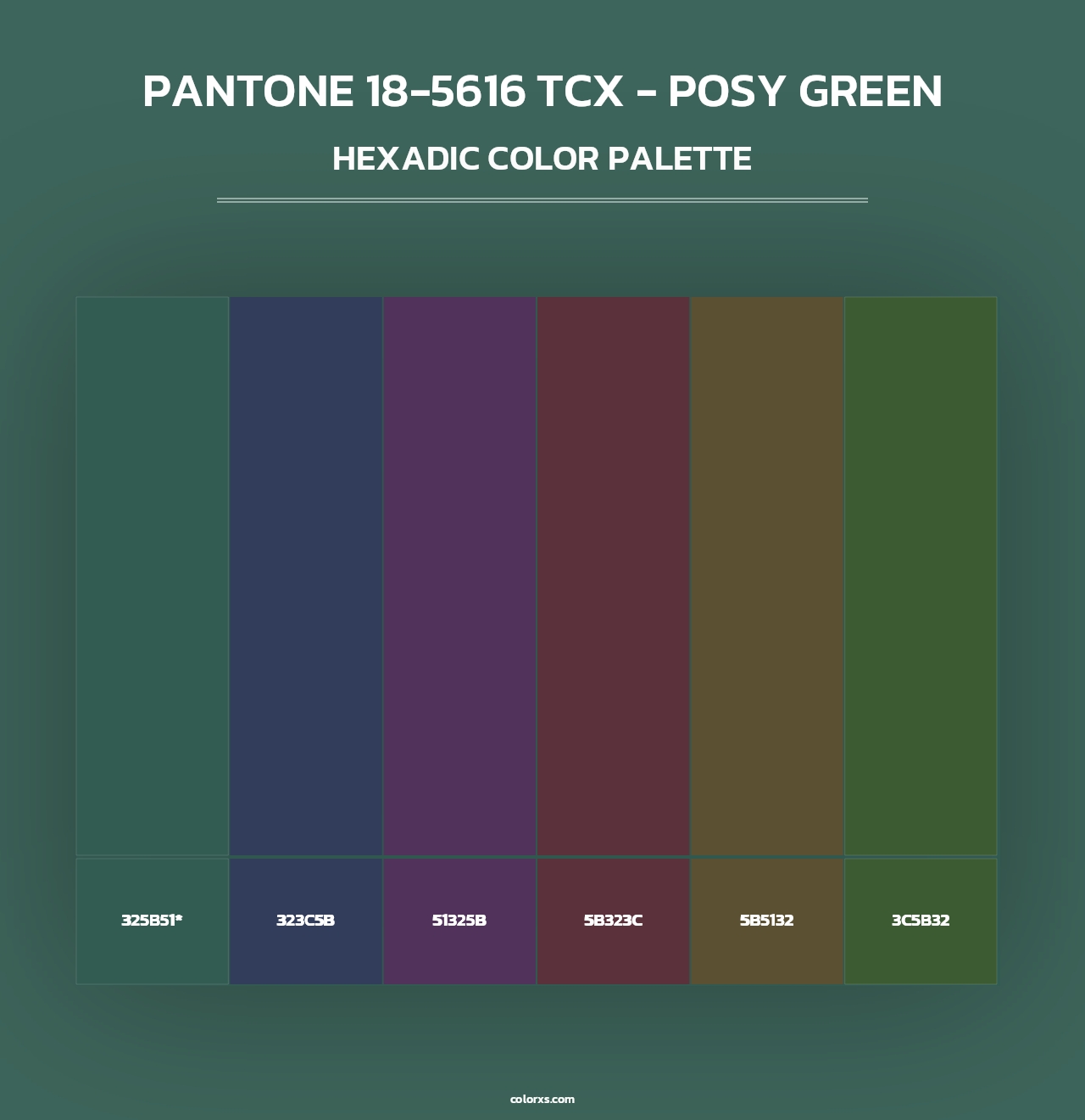 PANTONE 18-5616 TCX - Posy Green - Hexadic Color Palette
