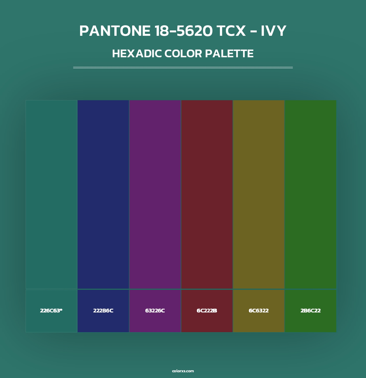 PANTONE 18-5620 TCX - Ivy - Hexadic Color Palette