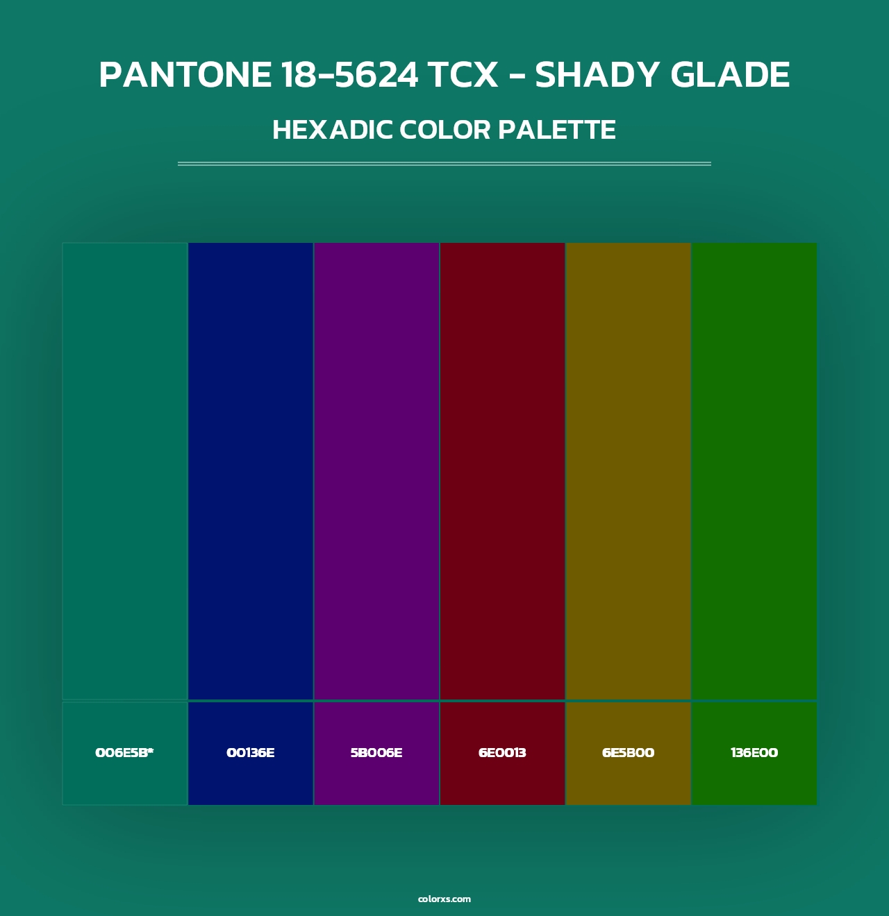 PANTONE 18-5624 TCX - Shady Glade - Hexadic Color Palette