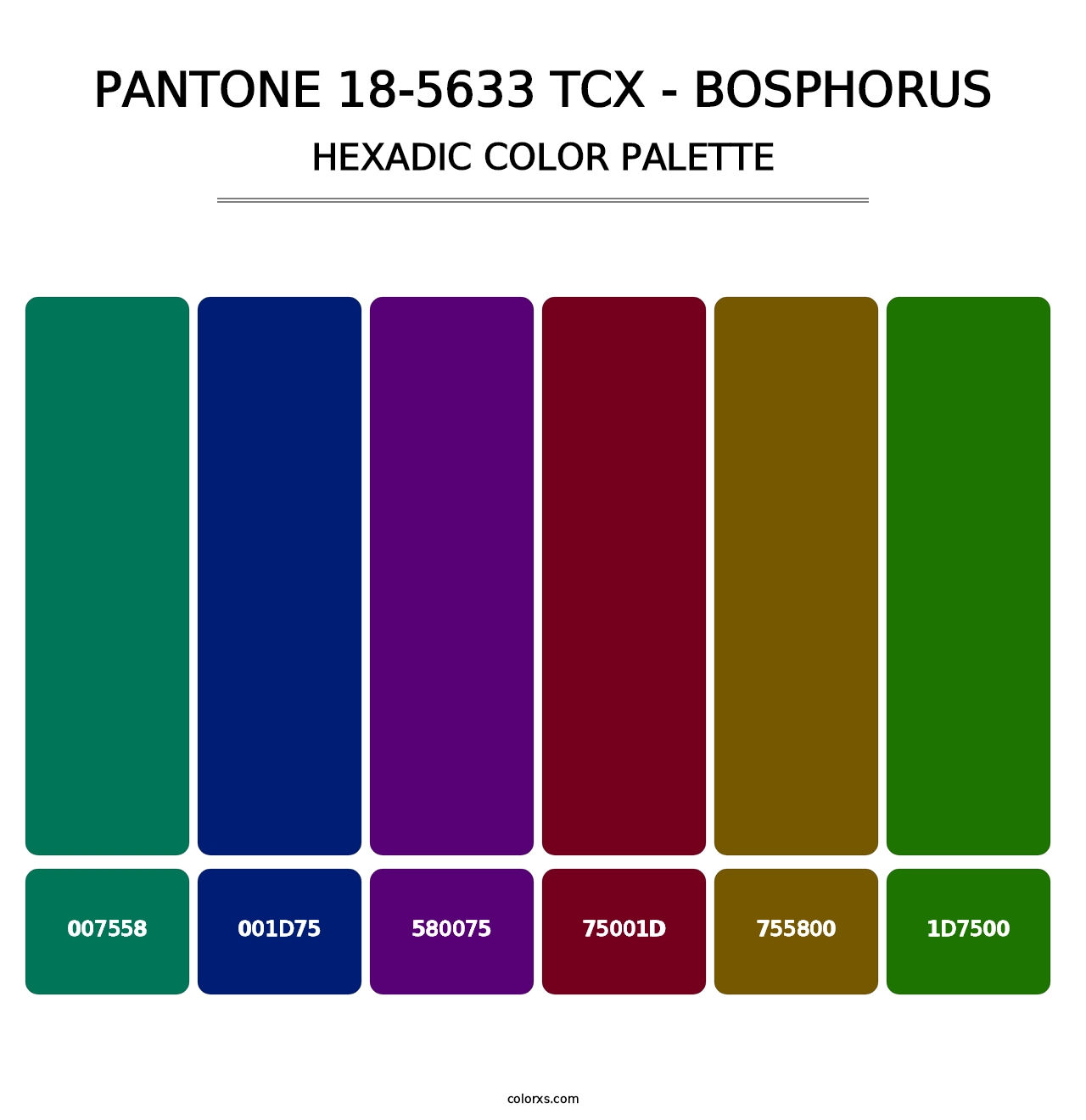 PANTONE 18-5633 TCX - Bosphorus - Hexadic Color Palette