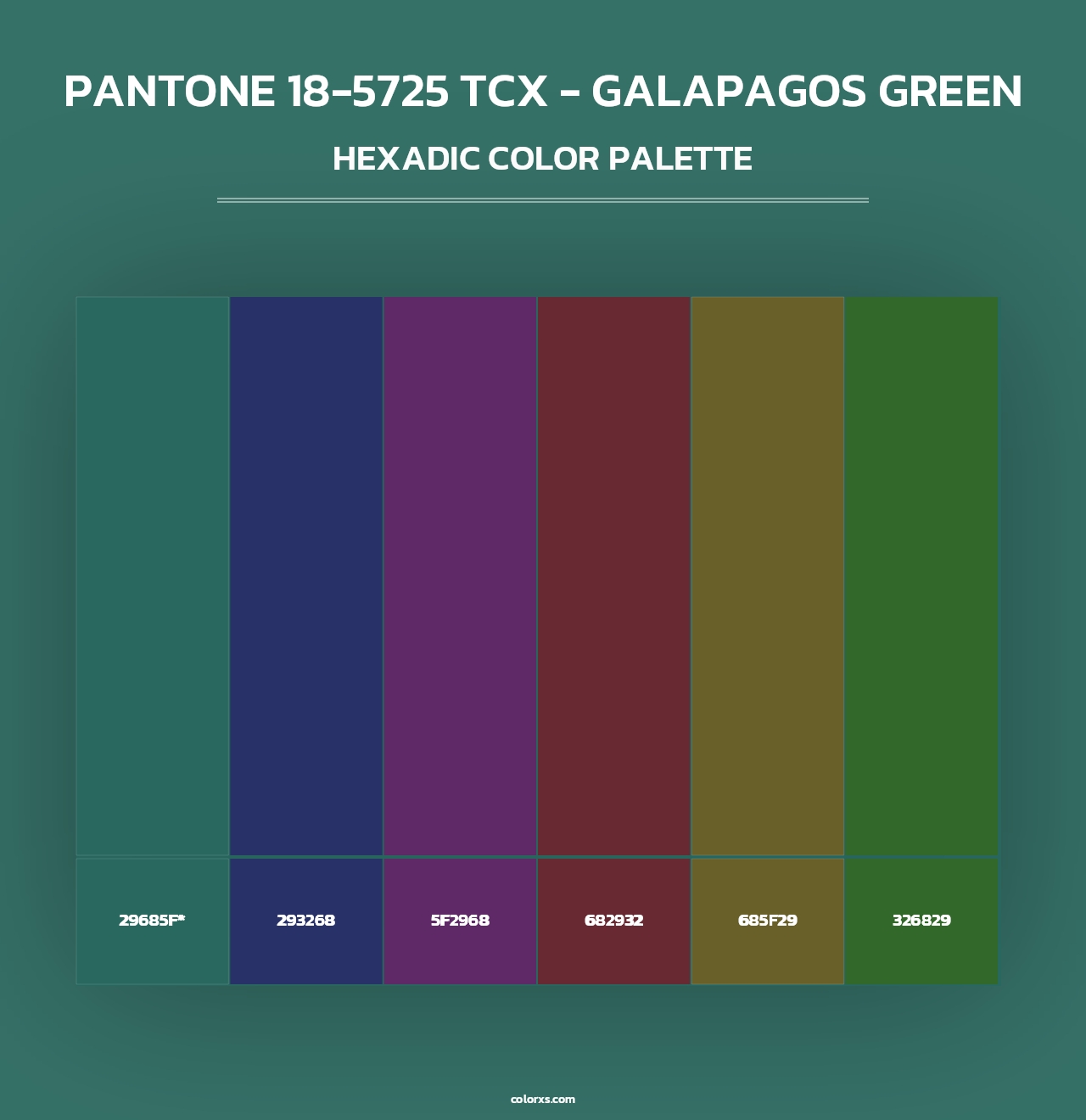 PANTONE 18-5725 TCX - Galapagos Green - Hexadic Color Palette