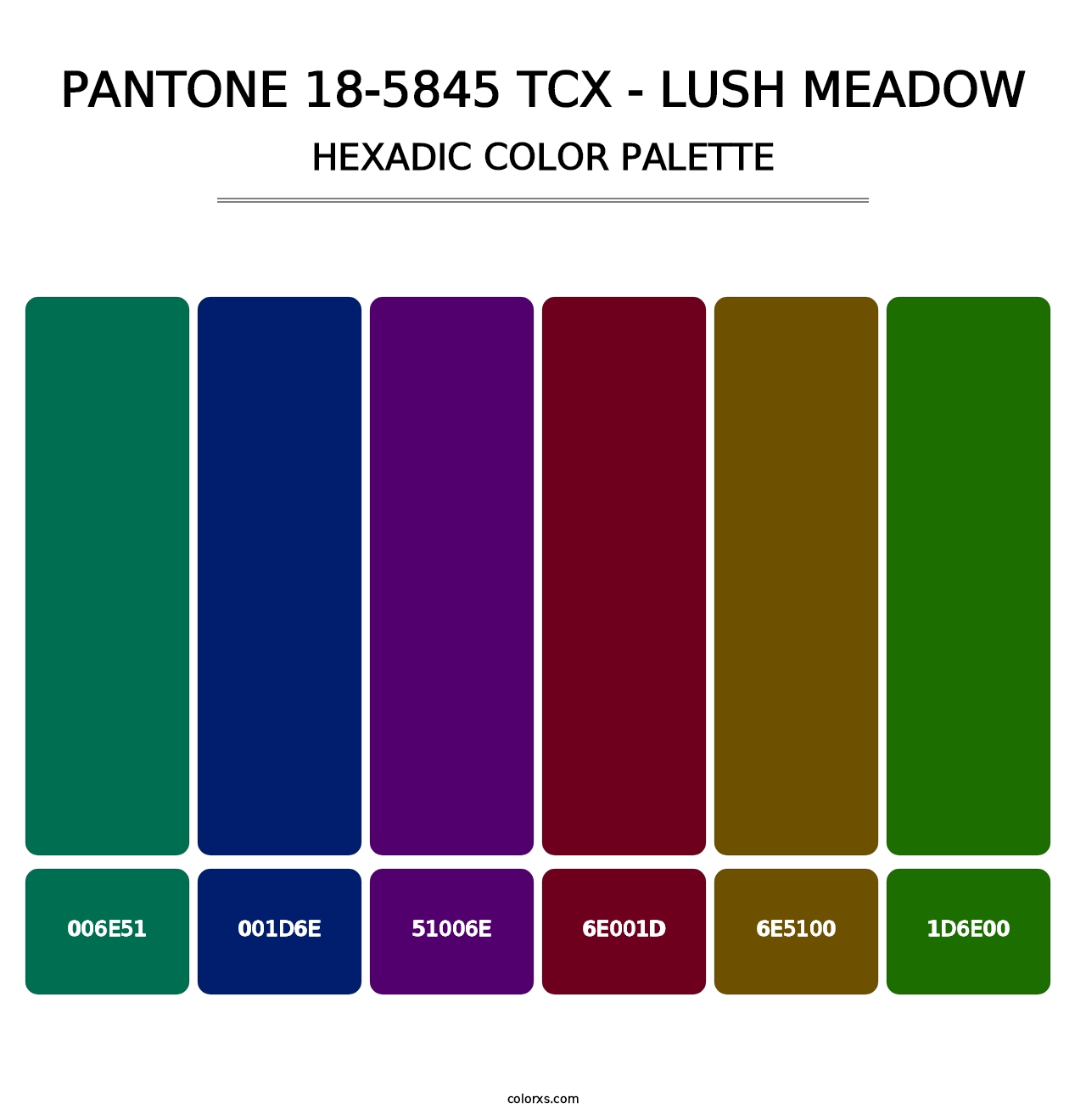 PANTONE 18-5845 TCX - Lush Meadow - Hexadic Color Palette