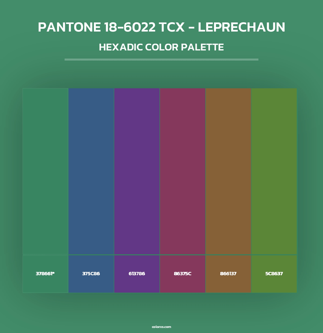 PANTONE 18-6022 TCX - Leprechaun - Hexadic Color Palette