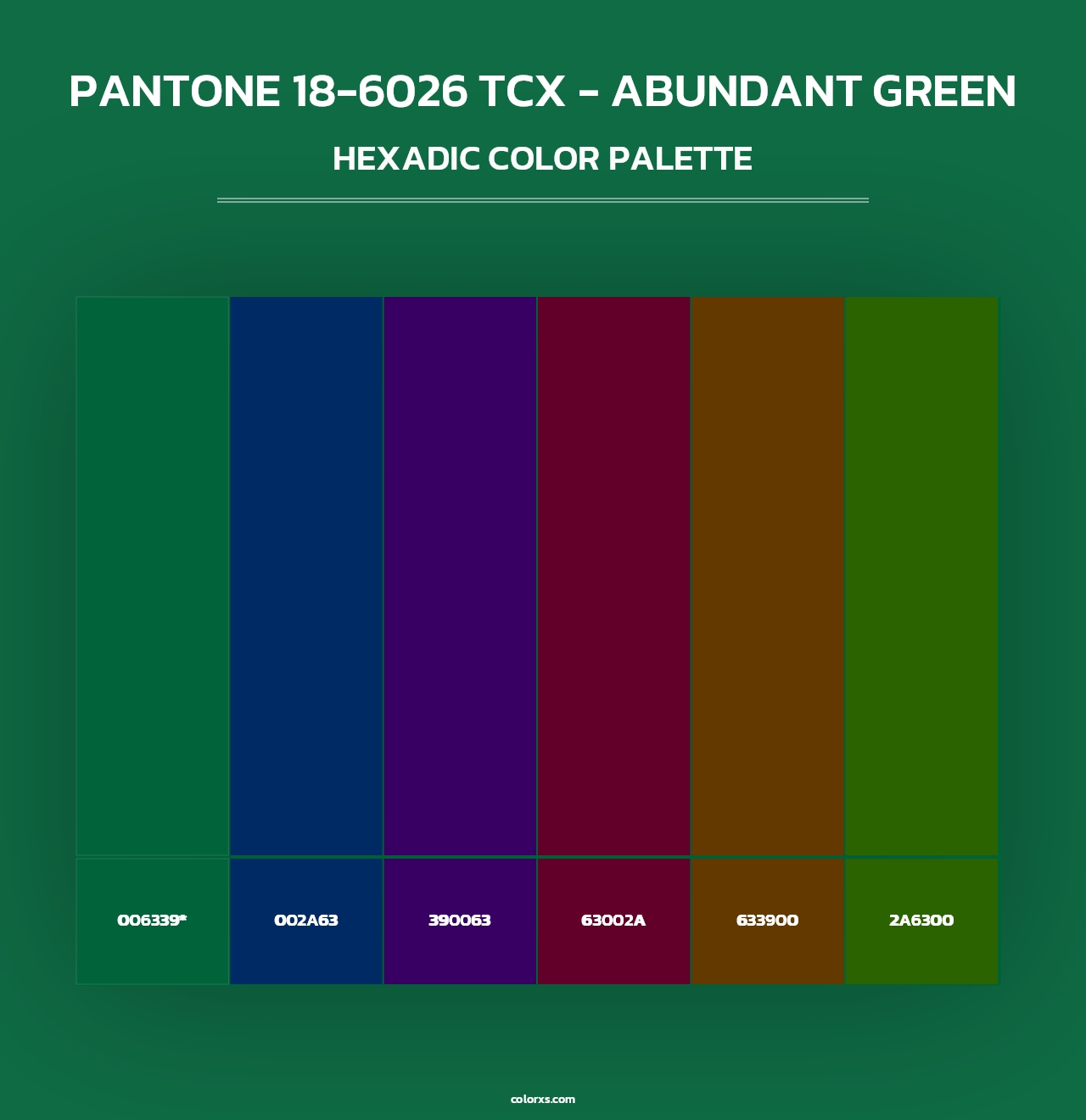PANTONE 18-6026 TCX - Abundant Green - Hexadic Color Palette