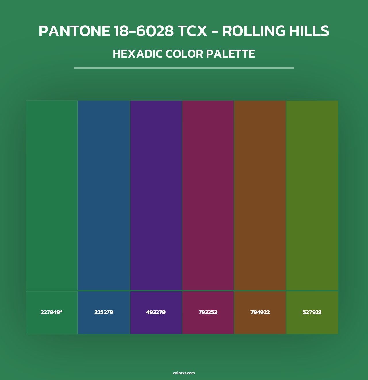 PANTONE 18-6028 TCX - Rolling Hills - Hexadic Color Palette