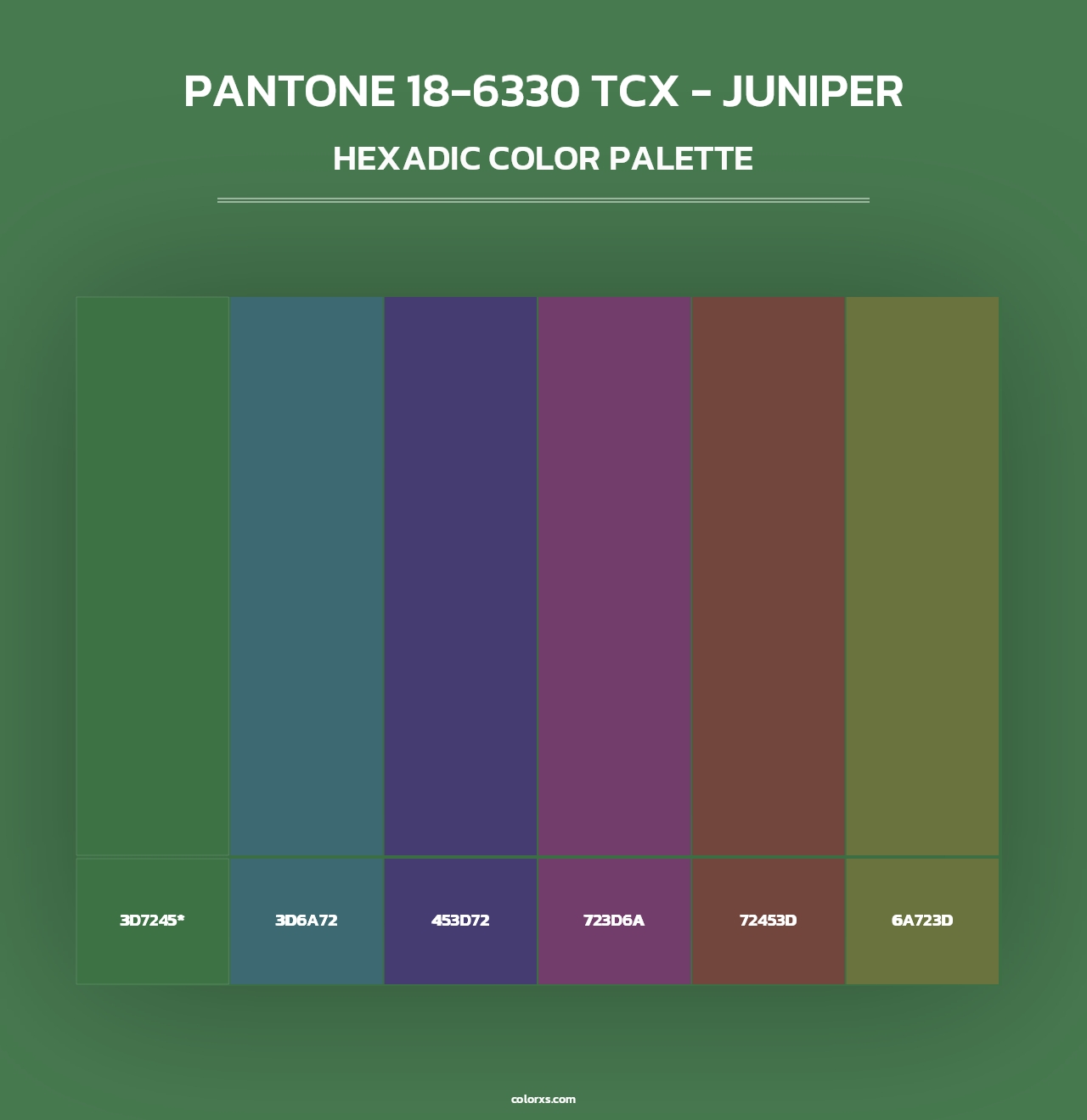 PANTONE 18-6330 TCX - Juniper - Hexadic Color Palette