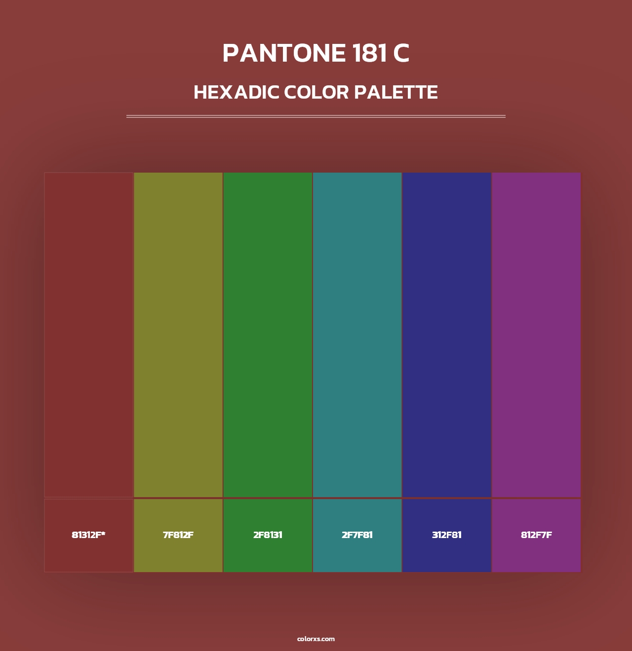 PANTONE 181 C - Hexadic Color Palette