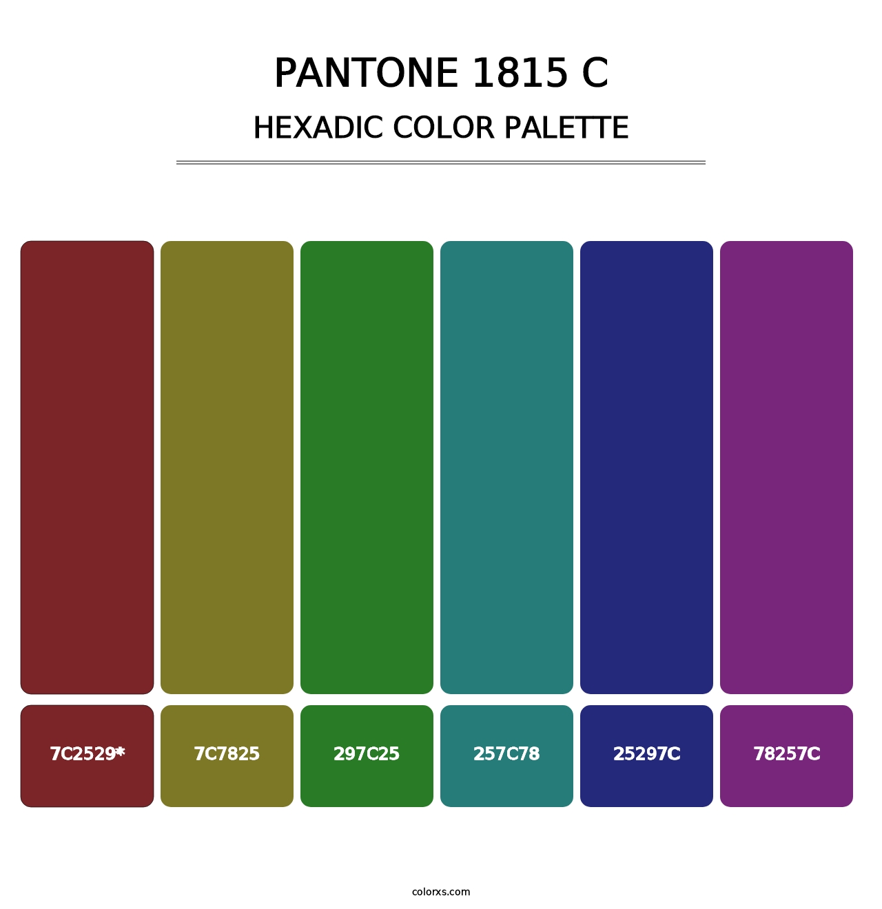 PANTONE 1815 C - Hexadic Color Palette