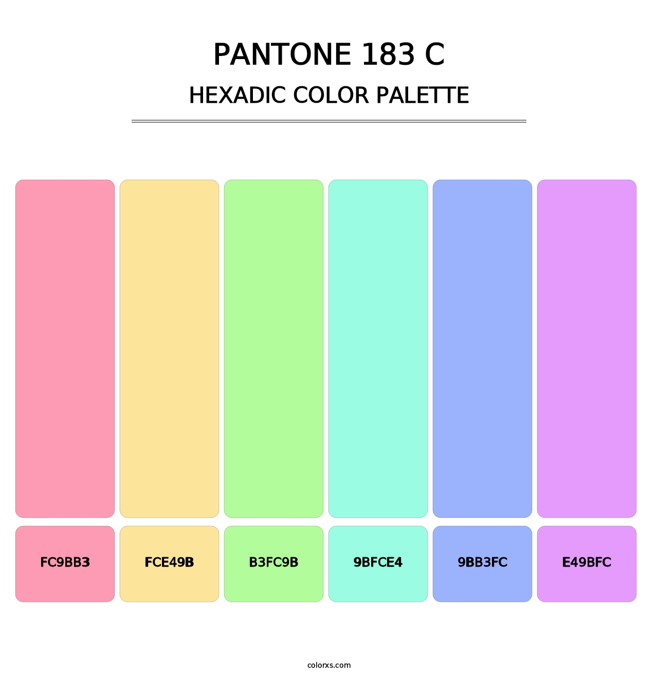 PANTONE 183 C - Hexadic Color Palette
