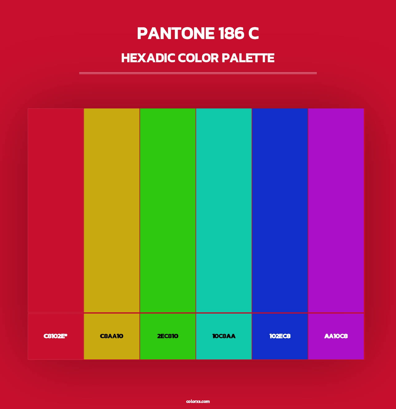 PANTONE 186 C - Hexadic Color Palette