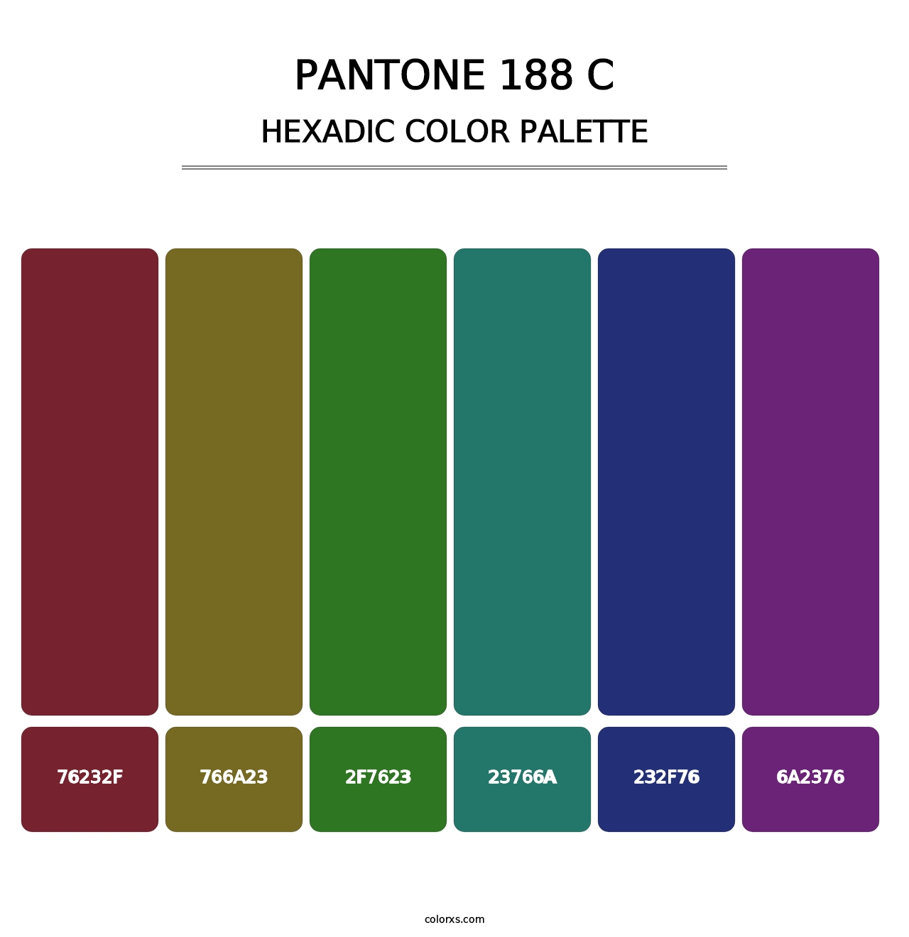 PANTONE 188 C - Hexadic Color Palette