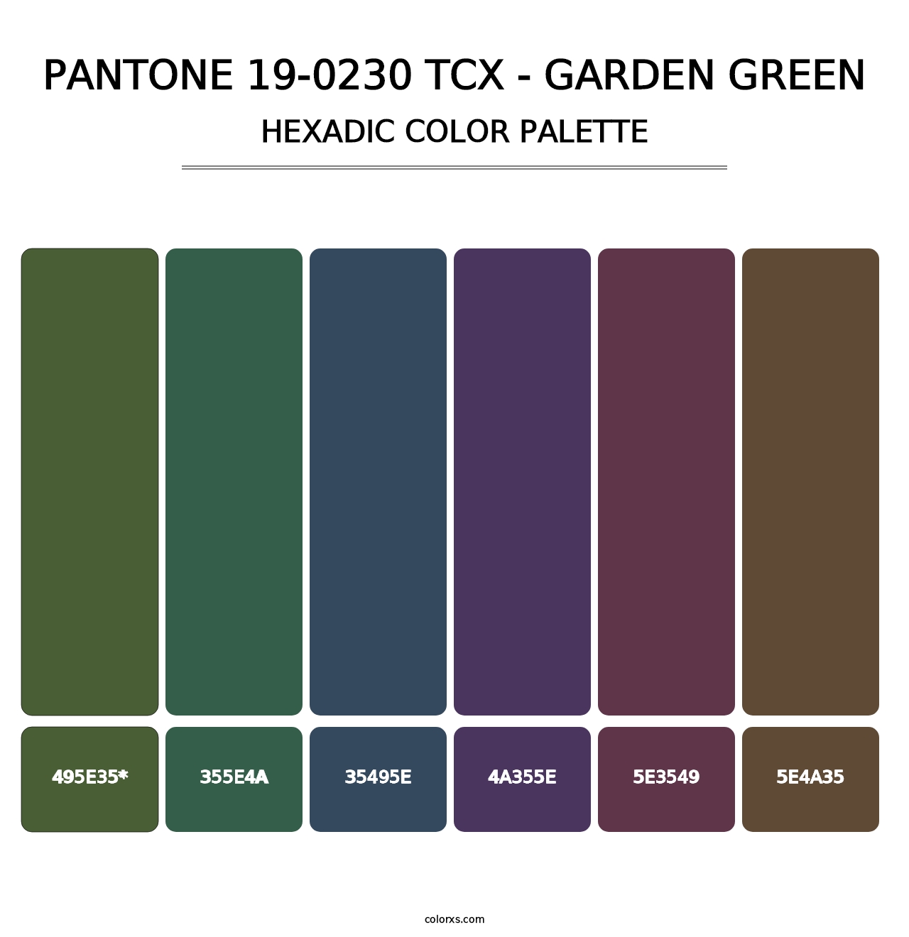 PANTONE 19-0230 TCX - Garden Green - Hexadic Color Palette