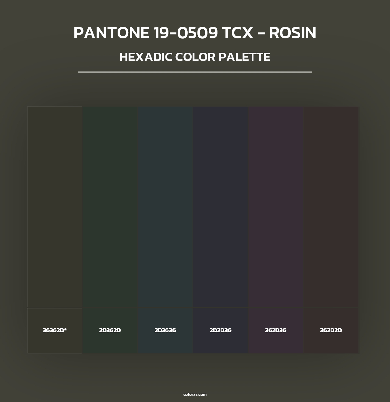 PANTONE 19-0509 TCX - Rosin - Hexadic Color Palette