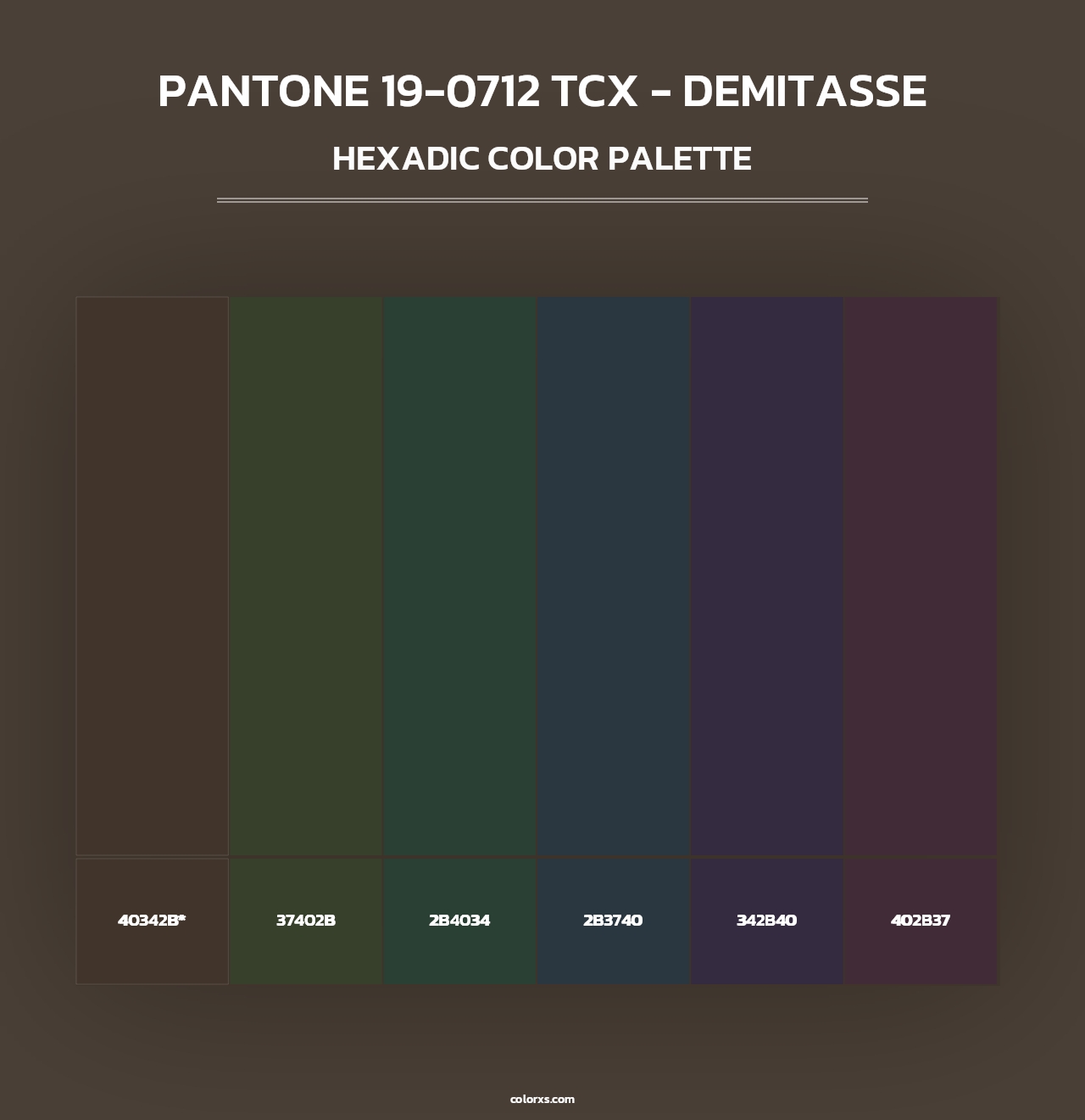 PANTONE 19-0712 TCX - Demitasse - Hexadic Color Palette