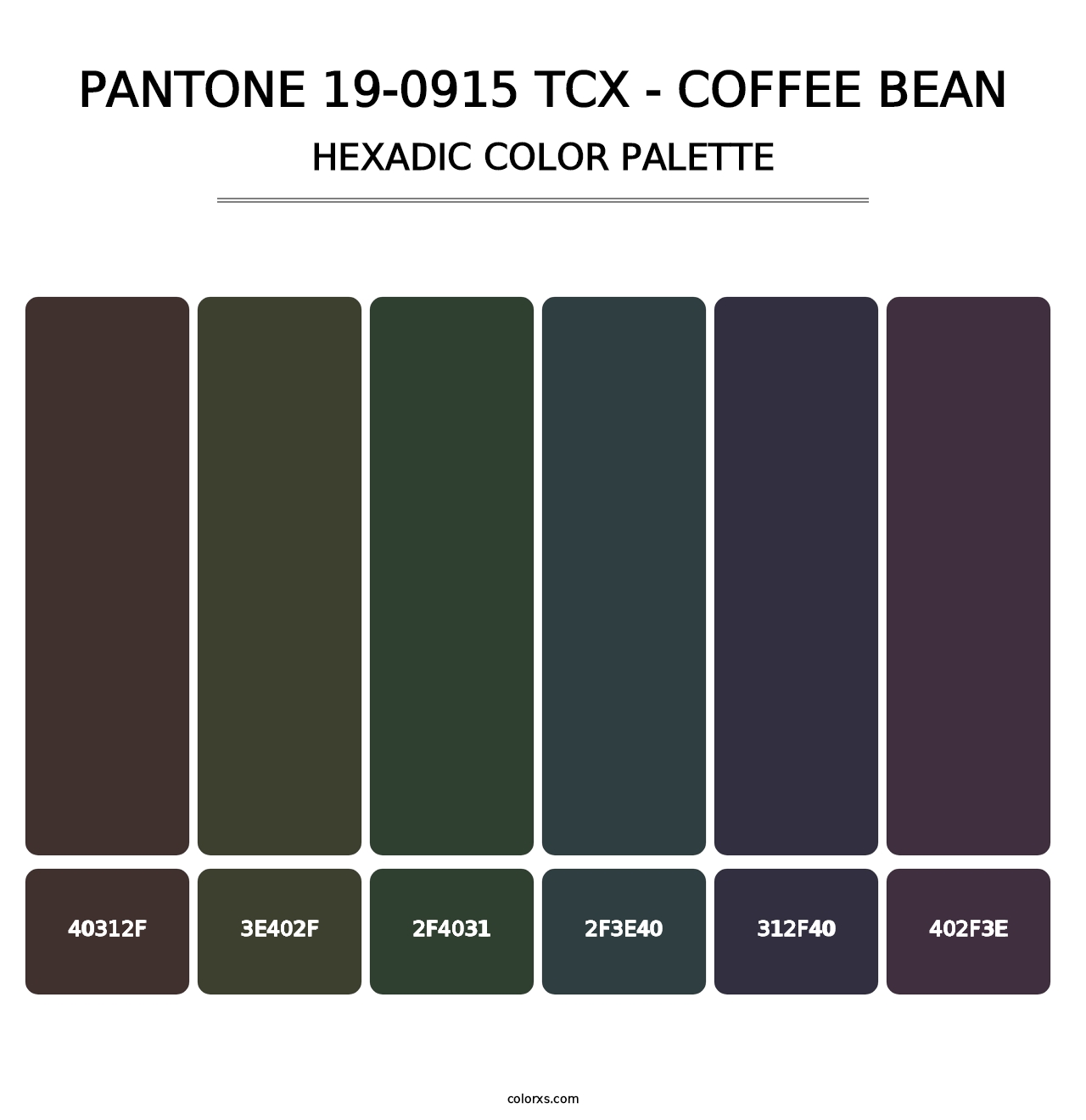 PANTONE 19-0915 TCX - Coffee Bean - Hexadic Color Palette