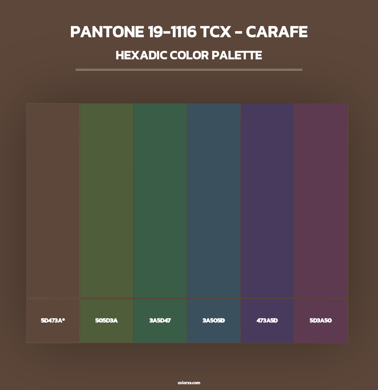 PANTONE 19-1116 TCX - Carafe - Hexadic Color Palette