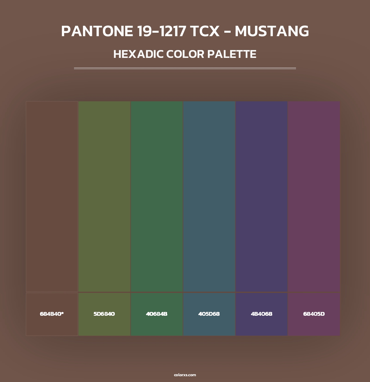 PANTONE 19-1217 TCX - Mustang - Hexadic Color Palette