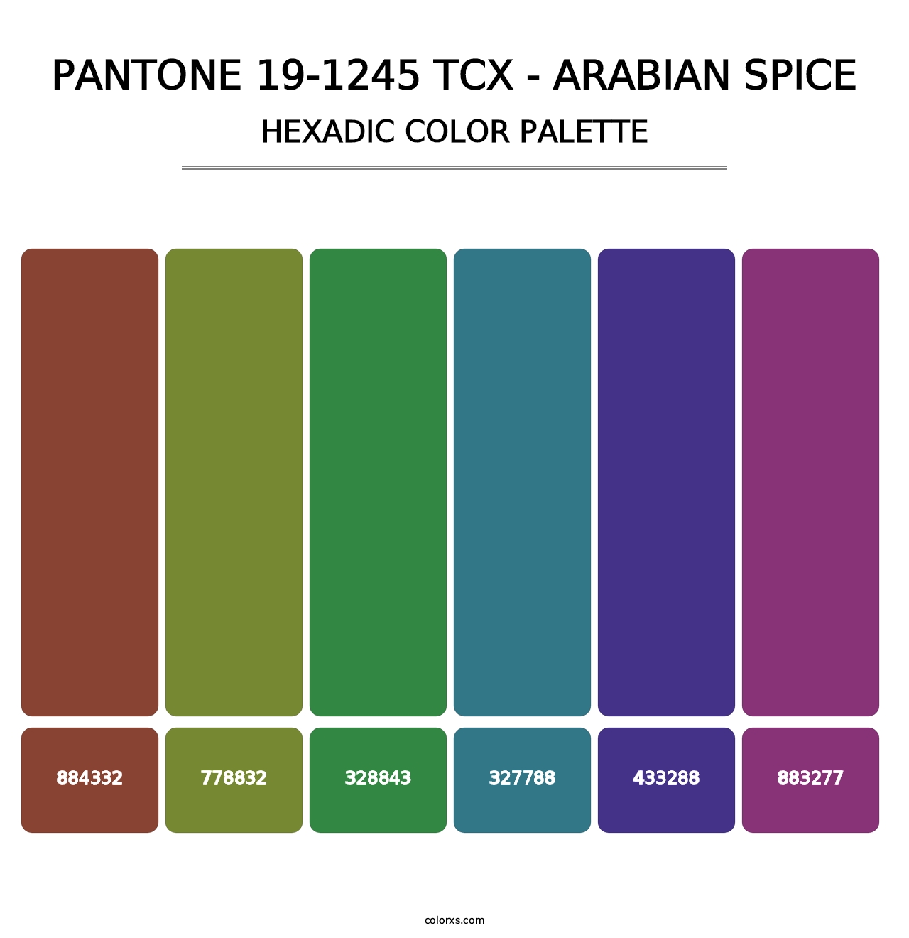 PANTONE 19-1245 TCX - Arabian Spice - Hexadic Color Palette