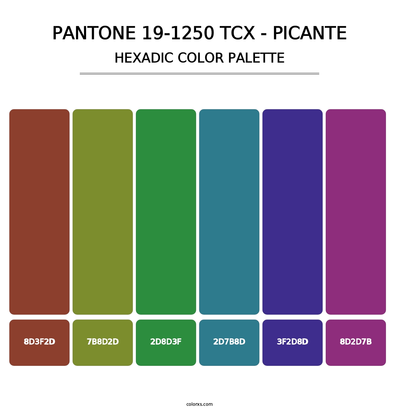 PANTONE 19-1250 TCX - Picante - Hexadic Color Palette