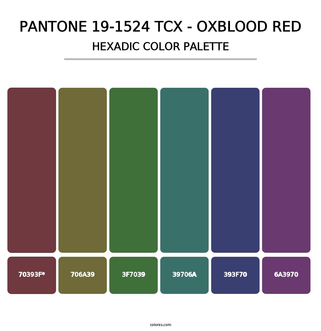 PANTONE 19-1524 TCX - Oxblood Red - Hexadic Color Palette