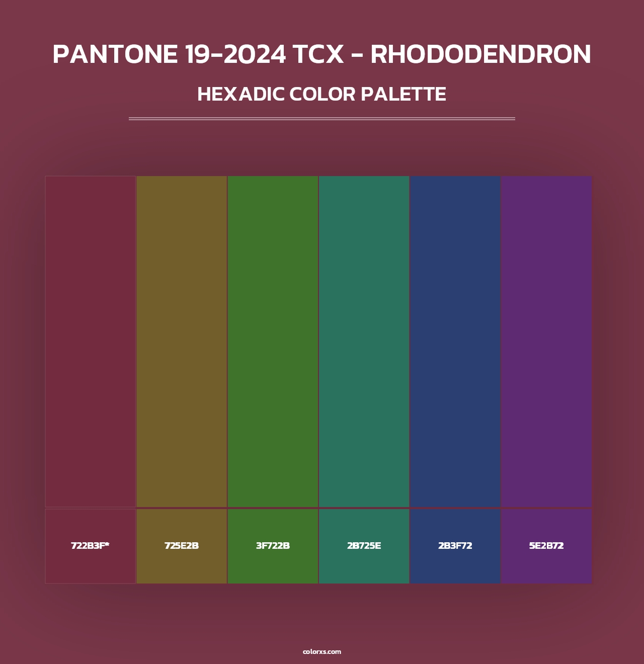 PANTONE 19-2024 TCX - Rhododendron - Hexadic Color Palette
