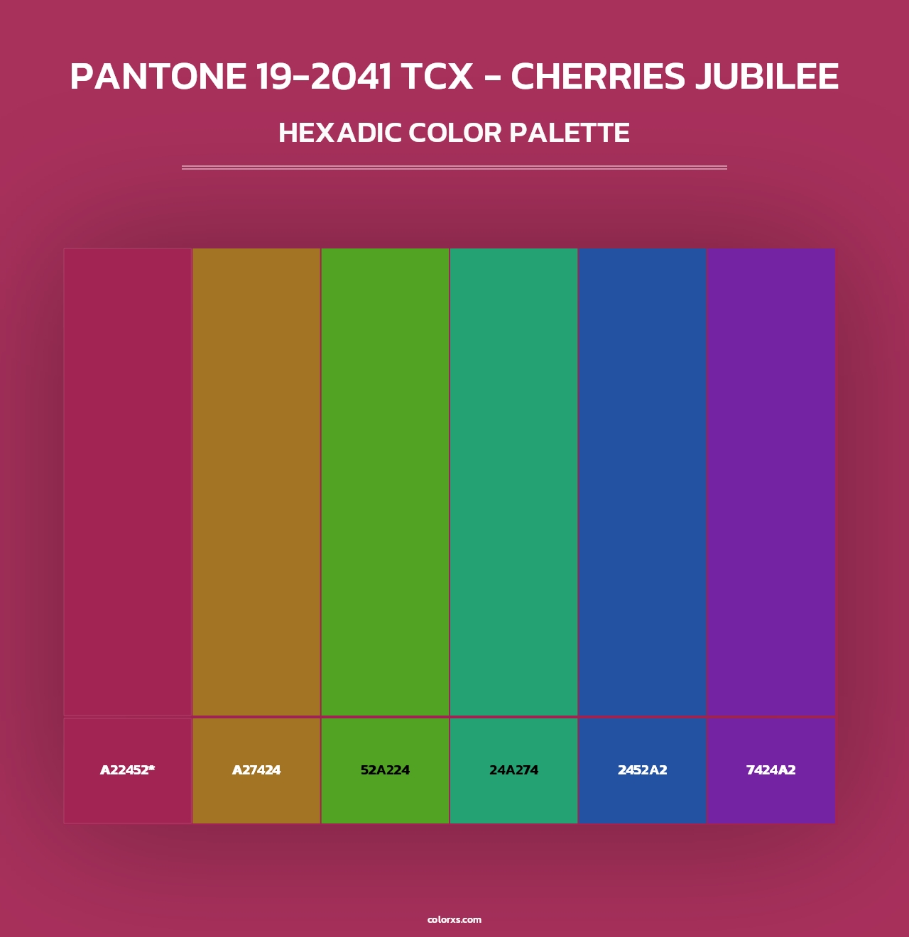 PANTONE 19-2041 TCX - Cherries Jubilee - Hexadic Color Palette