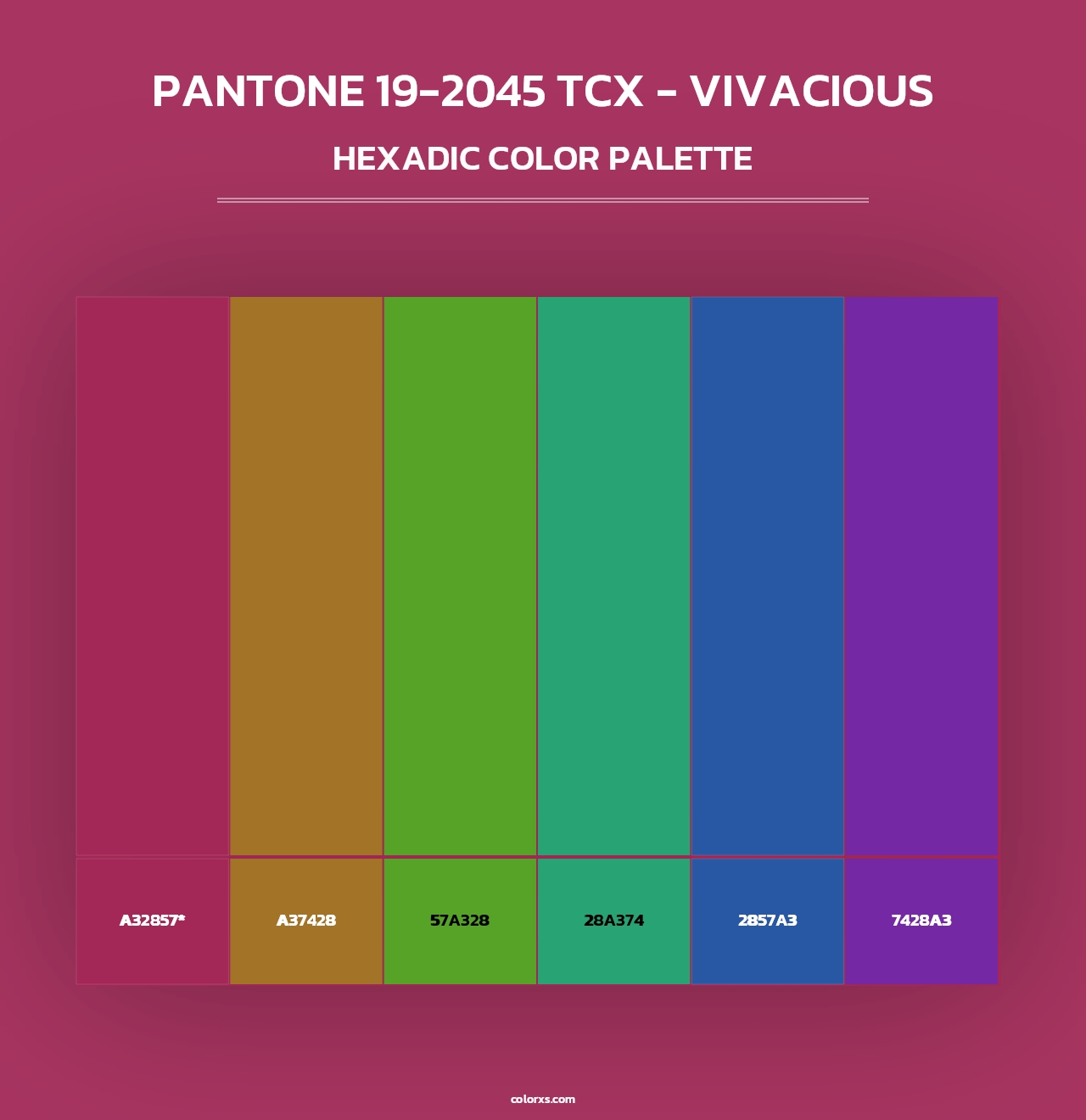 PANTONE 19-2045 TCX - Vivacious - Hexadic Color Palette