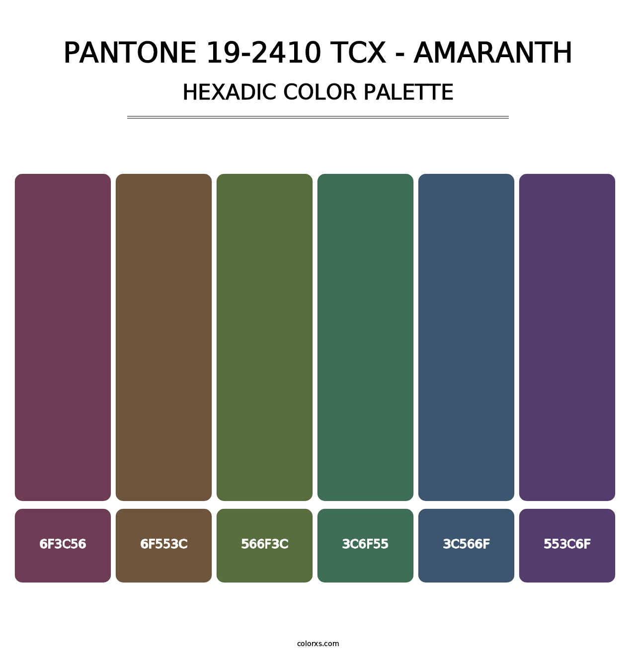 PANTONE 19-2410 TCX - Amaranth - Hexadic Color Palette