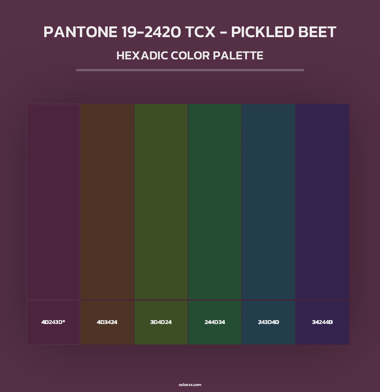 PANTONE 19-2420 TCX - Pickled Beet - Hexadic Color Palette