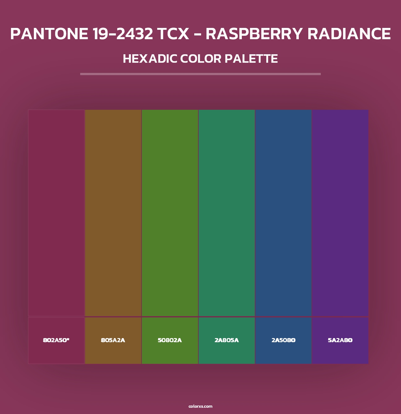 PANTONE 19-2432 TCX - Raspberry Radiance - Hexadic Color Palette