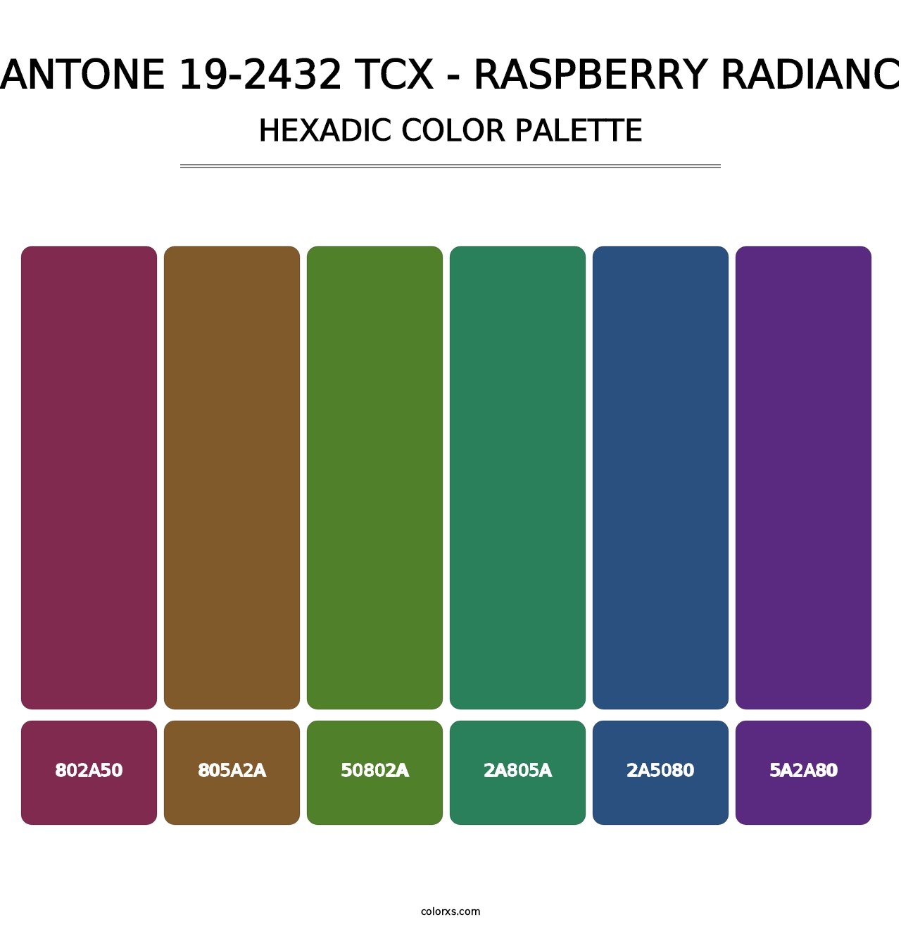 PANTONE 19-2432 TCX - Raspberry Radiance - Hexadic Color Palette