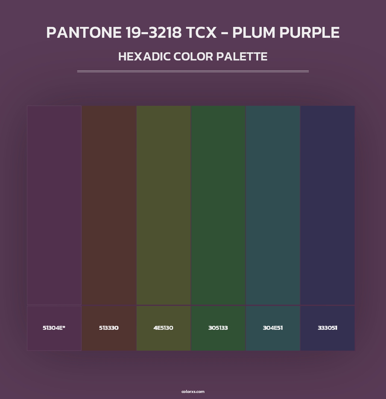 PANTONE 19-3218 TCX - Plum Purple - Hexadic Color Palette