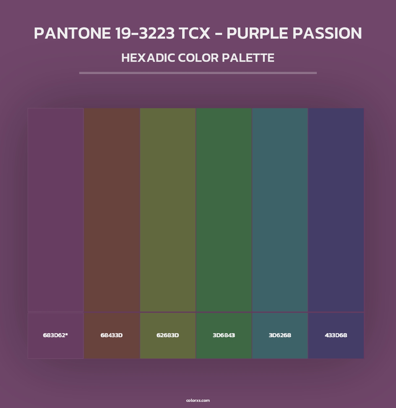 PANTONE 19-3223 TCX - Purple Passion - Hexadic Color Palette