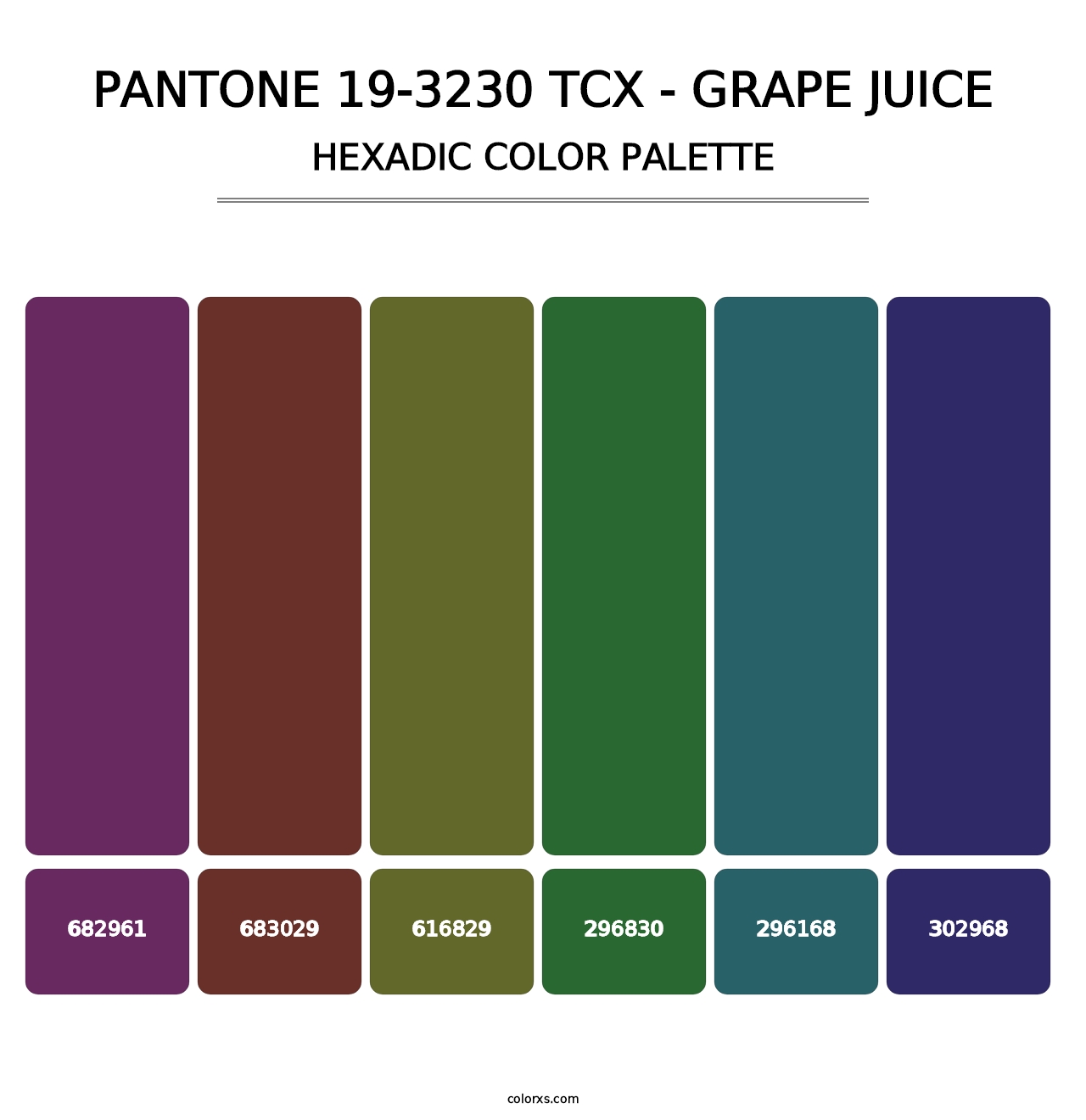PANTONE 19-3230 TCX - Grape Juice - Hexadic Color Palette