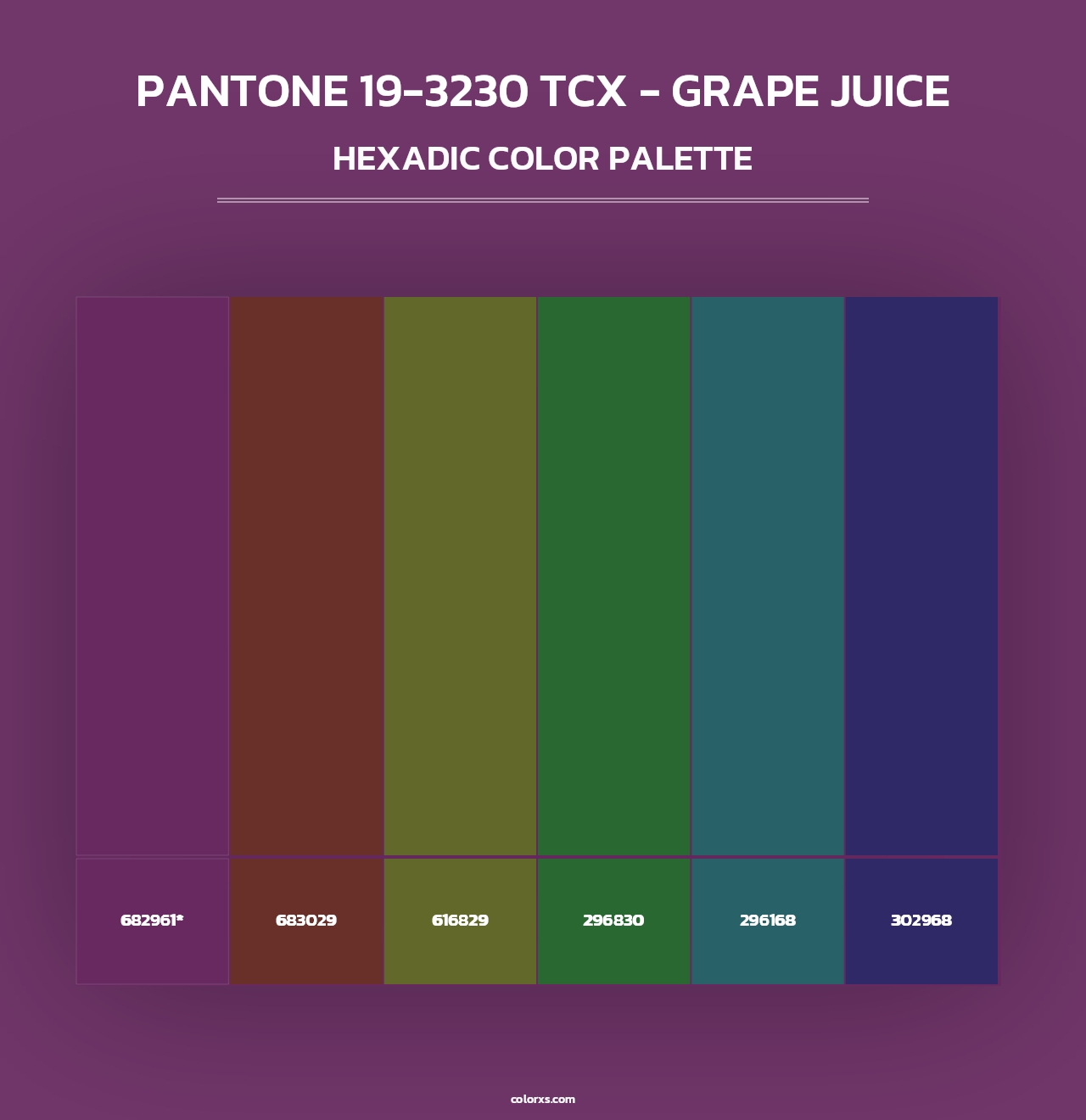 PANTONE 19-3230 TCX - Grape Juice - Hexadic Color Palette