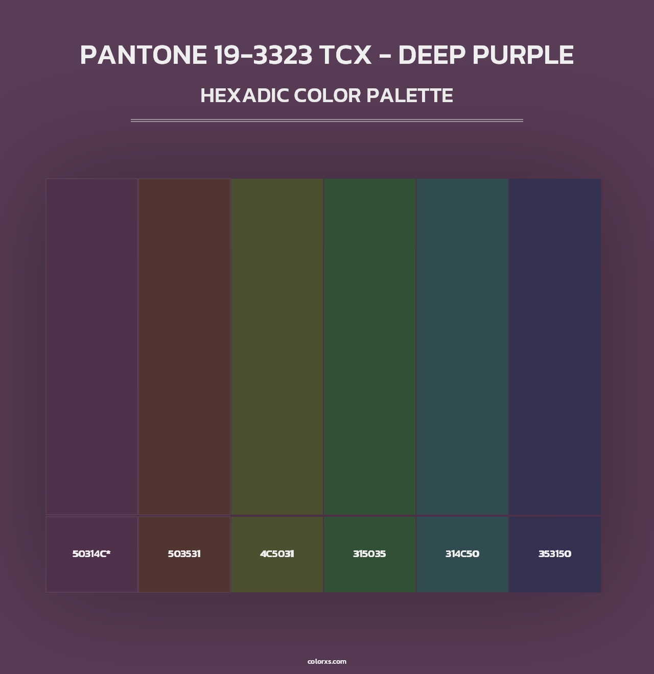 PANTONE 19-3323 TCX - Deep Purple - Hexadic Color Palette