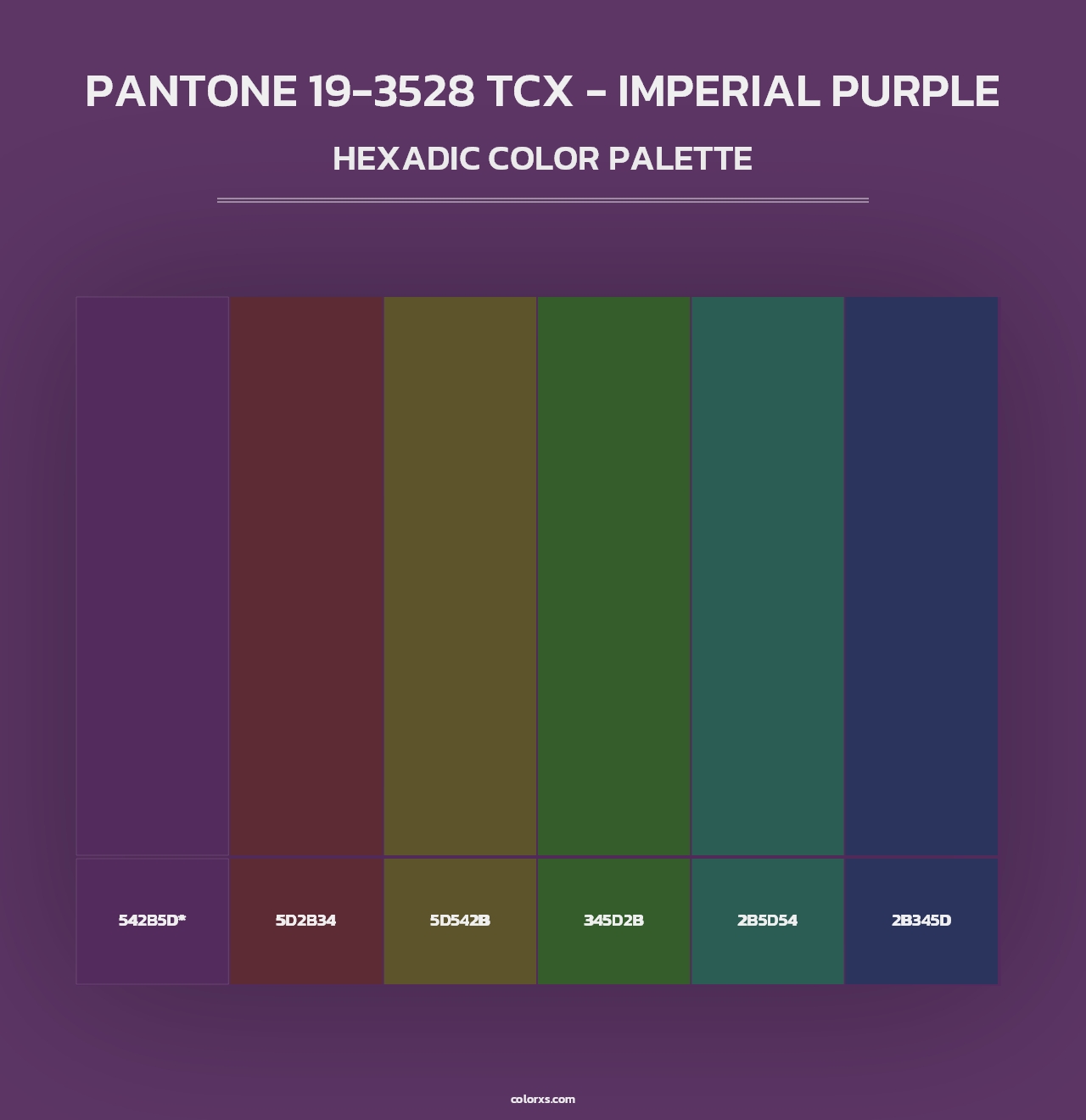 PANTONE 19-3528 TCX - Imperial Purple - Hexadic Color Palette