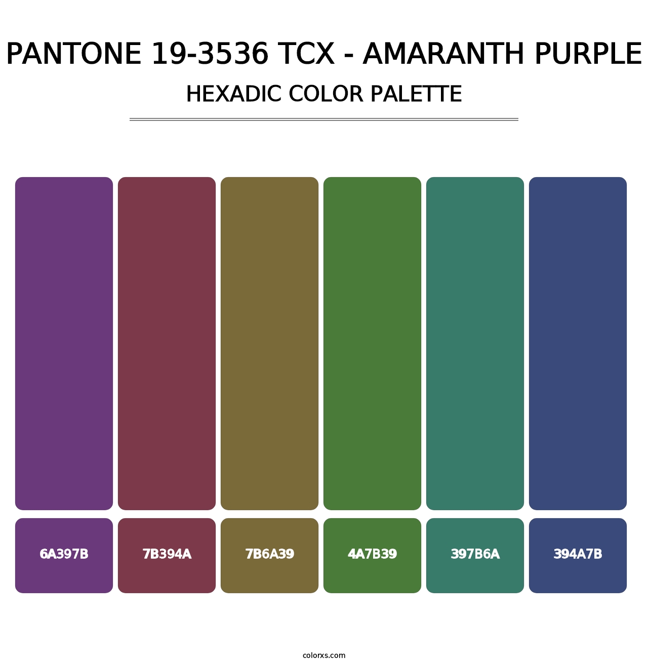 PANTONE 19-3536 TCX - Amaranth Purple - Hexadic Color Palette