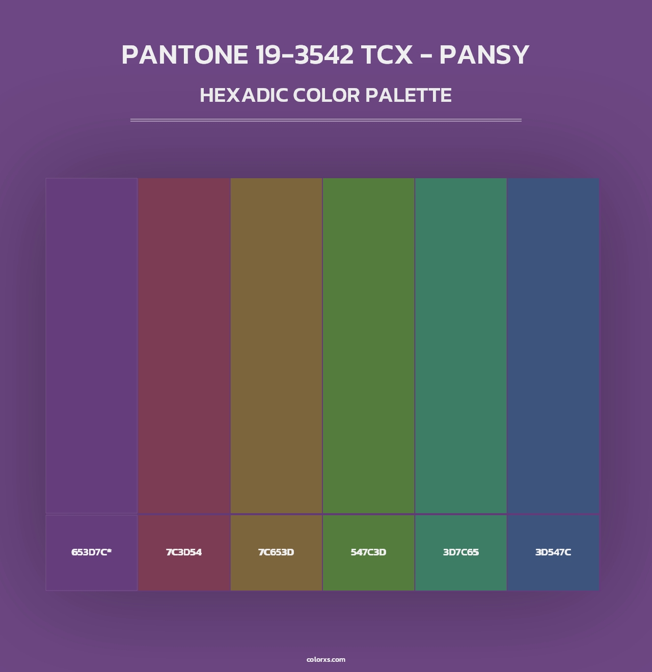 PANTONE 19-3542 TCX - Pansy - Hexadic Color Palette