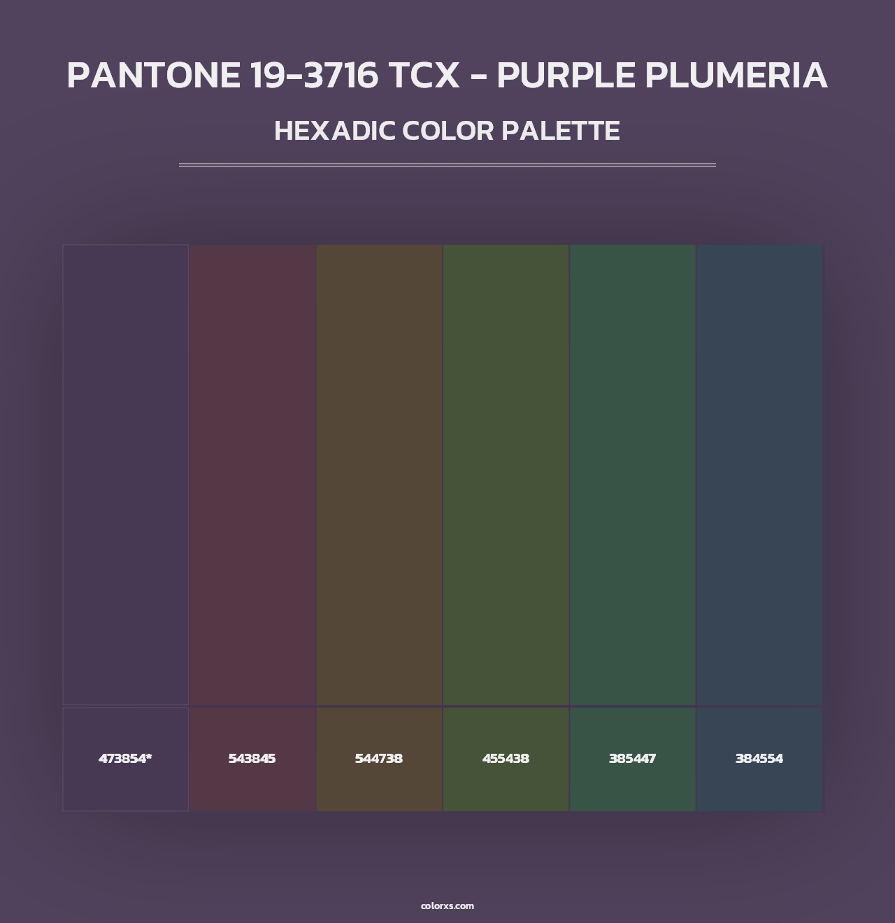 PANTONE 19-3716 TCX - Purple Plumeria - Hexadic Color Palette
