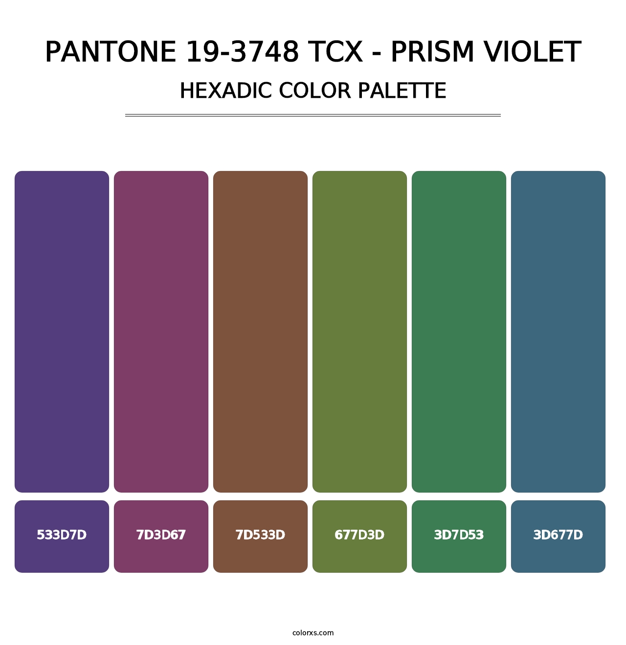 PANTONE 19-3748 TCX - Prism Violet - Hexadic Color Palette