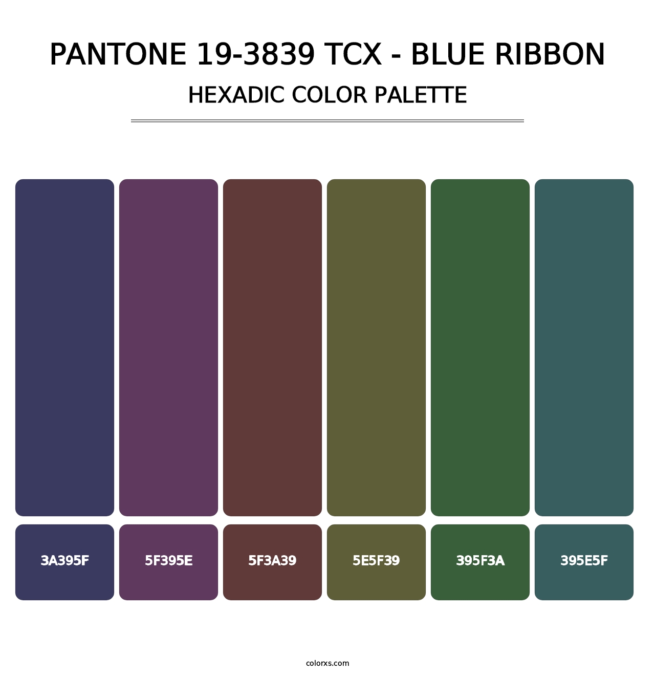 PANTONE 19-3839 TCX - Blue Ribbon - Hexadic Color Palette