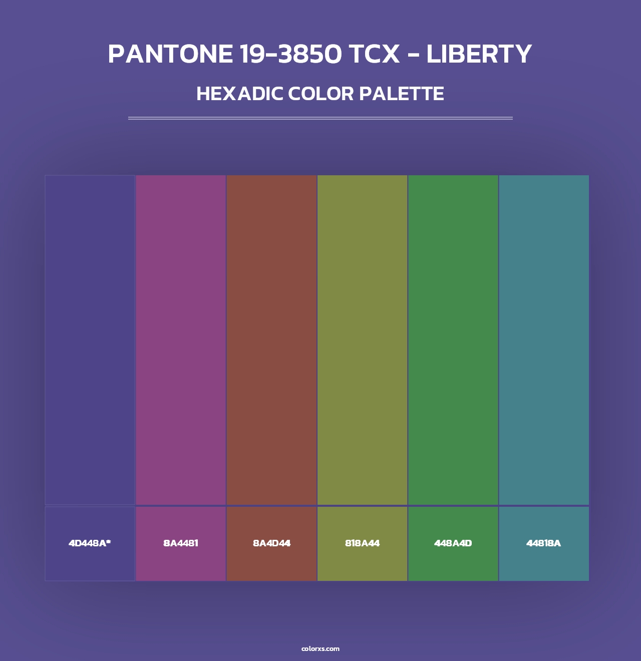 PANTONE 19-3850 TCX - Liberty - Hexadic Color Palette