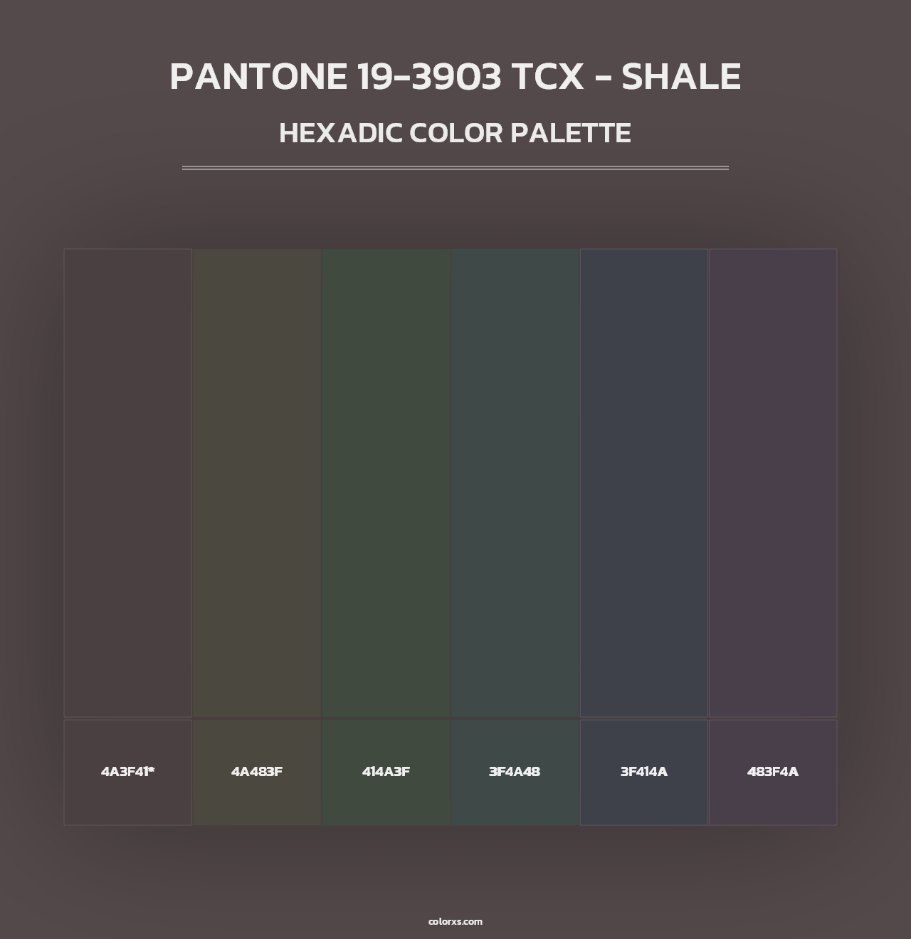 PANTONE 19-3903 TCX - Shale - Hexadic Color Palette